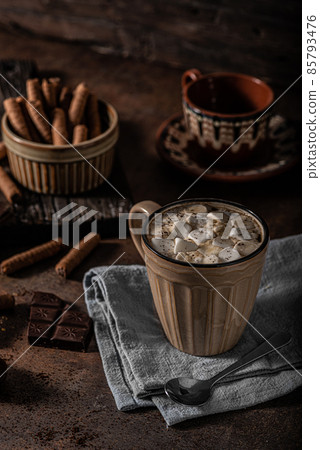 Hot chocolate with marshmello Hot chocolate with marshmello 85793476