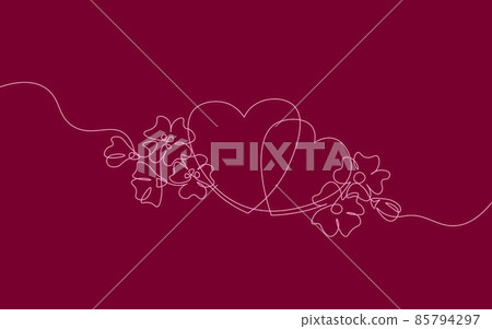 Two hearts love romantic single continuous line art. Heartbeat passion date relationship couple silhouette concept design one sketch outline drawing white vector illustration Two hearts love romantic single continuous line art. Heartbeat passion date relationship couple silhouette concept design one sketch outline drawing white vector illustration 85794297