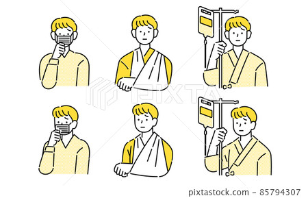 Illustration of an injured / sick man 85794307