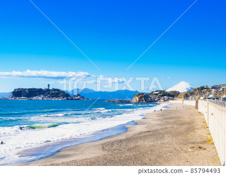 湘南海岸和富士山 85794493