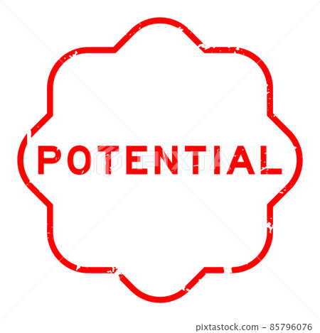 Grunge red potential word rubber seal stamp on white background 85796076