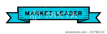 Ribbon label banner with word market leader in blue color on white background Ribbon label banner with word market leader in blue color on white background 85796110