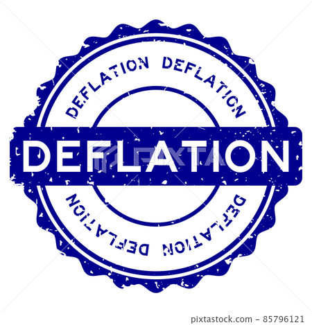 Grunge blue deflation word round rubber seal stamp on white background Grunge blue deflation word round rubber seal stamp on white background 85796121