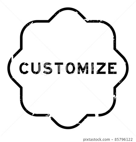 Grunge black customize word rubber seal stamp on white background 85796122