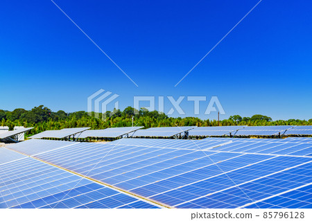Mega solar solar power generation solar panel [carbon zero image] 85796128