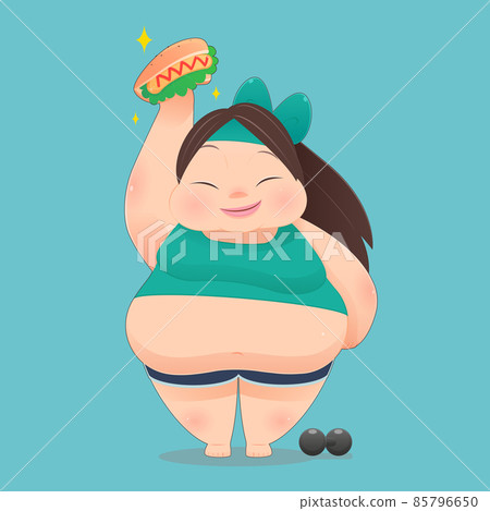 Fat girl likes eat fastfood but don't like exercising 85796650