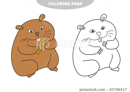 Simple coloring page. Coloring book for children, Hamster 85796917