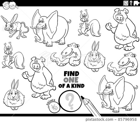 one of a kind game with wild animals coloring book page 85796958