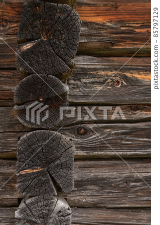 Wooden log cabin or felling texture or background Wooden log cabin or felling texture or background 85797129