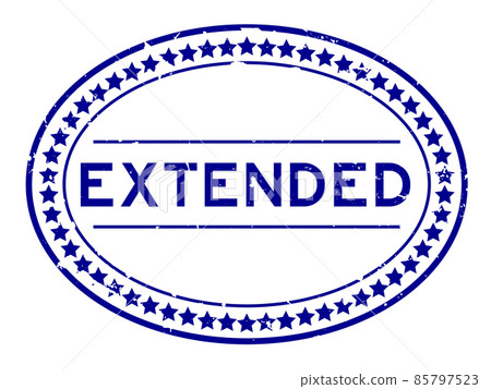 Grunge blue extended word oval rubber seal stamp on white background Grunge blue extended word oval rubber seal stamp on white background 85797523