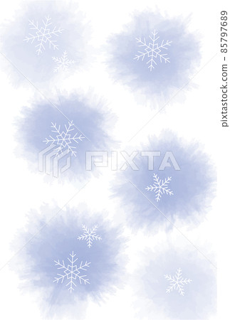 在寒冷的水彩風格雪花期間參觀的插圖 在寒冷的水彩風格雪花期間參觀的插圖 85797689