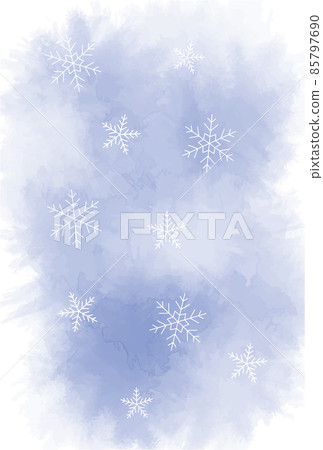 在寒冷的水彩風格雪花期間參觀的插圖 在寒冷的水彩風格雪花期間參觀的插圖 85797690