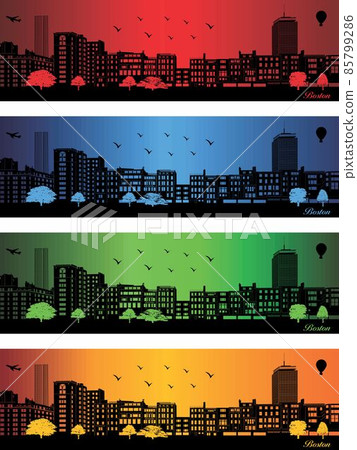 Boston city in a four different colors 85799286