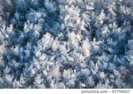Edgy snow pieces on ice surface texture 85799687
