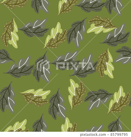 Leaves of oak seamless pattern. Hand drawn natural background . Leaves of oak seamless pattern. Hand drawn natural background . 85799795