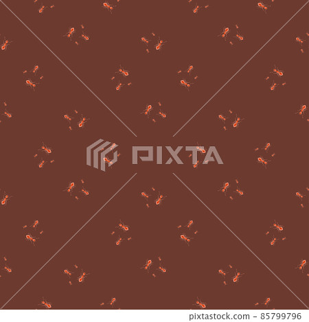 Ants seamless pattern. Insects on colorful background. Vector illustration for textile 85799796