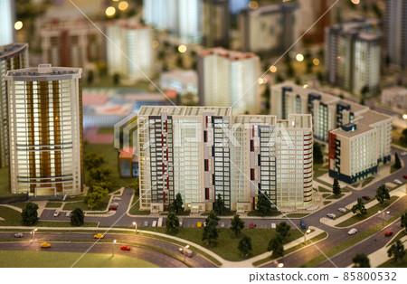 Scale model of city building with roads Scale model of city building with roads 85800532