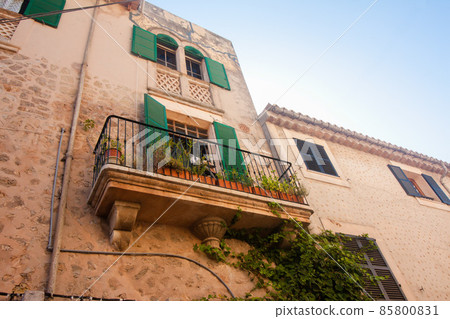 Beautiful building in Valldemossa, famous old mediterranean village of Majorca Spain. 85800831
