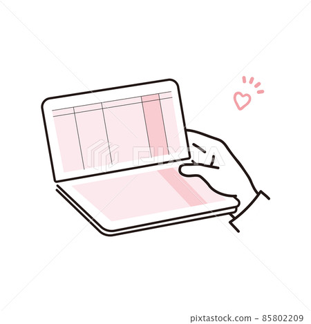 檢查存摺餘額的插圖材料 85802209