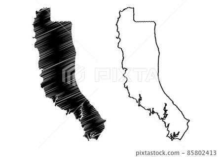 Calvert County, Maryland (U.S. county, United States of America, USA, U.S., US) map vector illustration, scribble sketch Calvert map 85802413