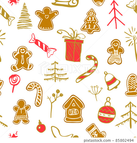 Seamless traditional christmas background Seamless traditional christmas background 85802494