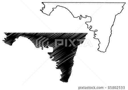 Washington County, Maryland (U.S. county, United States of America, USA, U.S., US) map vector illustration, scribble sketch Washington map 85802533