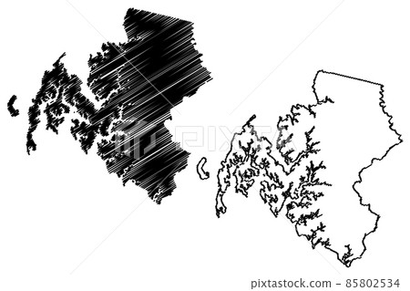 Talbot County, Maryland (U.S. county, United States of America, USA, U.S., US) map vector illustration, scribble sketch Talbot map 85802534