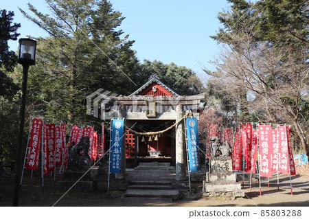 Haiden of Tsukiguma Shrine in Hita City 85803288