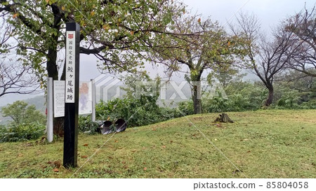 Continued 100 Fine Castles in Japan Rain Samegao Castle Honmaru Ruins Continued 100 Fine Castles in Japan Rain Samegao Castle Honmaru Ruins 85804058