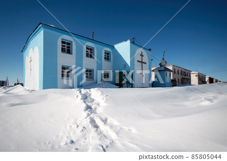 Orthodox Church in the Far North of Russia in the Arctic 85805044