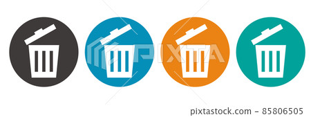 Trash can icon set 85806505