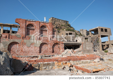 Gunkanjima on a sunny day 85807741