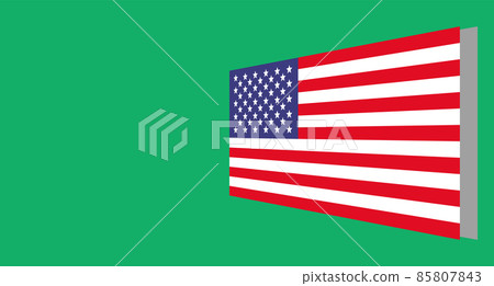綠色背景和美國國旗 85807843