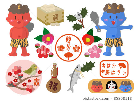 Setsubun sticker set, Setsubun sticker set 85808118