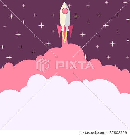 Rocket Ship Launching Fast Straight Up To The Outer Space. Spaceship Drawing Flying High At Sky. Space Shuttle Cartoon Floating At The Air. Rocket Ship Launching Fast Straight Up To The Outer Space. Spaceship Drawing Flying High At Sky. Space Shuttle Cartoon Floating At The Air. 85808239