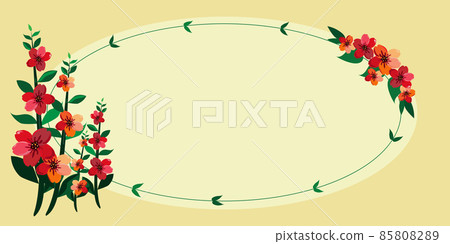 Blank Frame Decorated With Abstract Modernized Forms Flowers And Foliage. Empty Modern Border Surrounded By Multicolored Line Symbols Organized Pleasantly. Blank Frame Decorated With Abstract Modernized Forms Flowers And Foliage. Empty Modern Border Surrounded By Multicolored Line Symbols Organized Pleasantly. 85808289