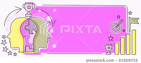 Two Heads Connected With Puzzle Showing Solving Problems And Sharing Success. Brains Connected Resolving Ideas Reaching Results Achievements Two Heads Connected With Puzzle Showing Solving Problems And Sharing Success. Brains Connected Resolving Ideas Reaching Results Achievements 85809358