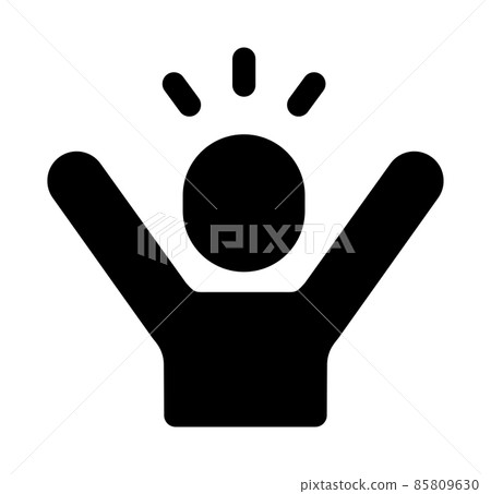 Person silhouette icon illustration / rejoice, banzai, happy 85809630