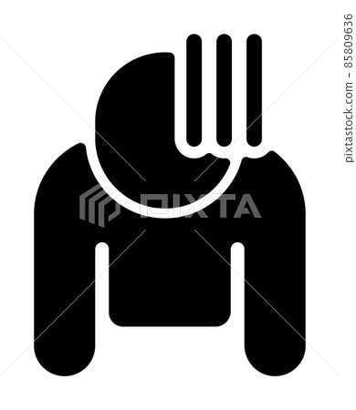 人物剪影圖標插圖/氣餒、失望、沮喪 人物剪影圖標插圖/氣餒、失望、沮喪 85809636