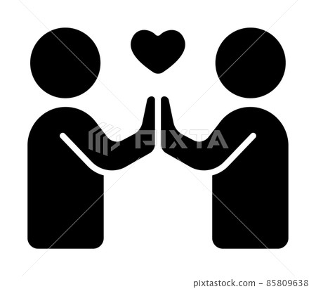 Person silhouette icon illustration / love / couple / couple Person silhouette icon illustration / love / couple / couple 85809638