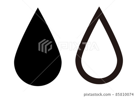 Water drop silhouette icon set Water drop silhouette icon set 85810074