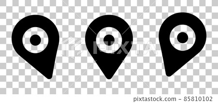 Map pin silhouette icon set 85810102