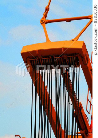 Giant crane working at a large-scale development construction site 85810330