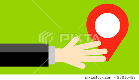 Map pin and male hand 85810482
