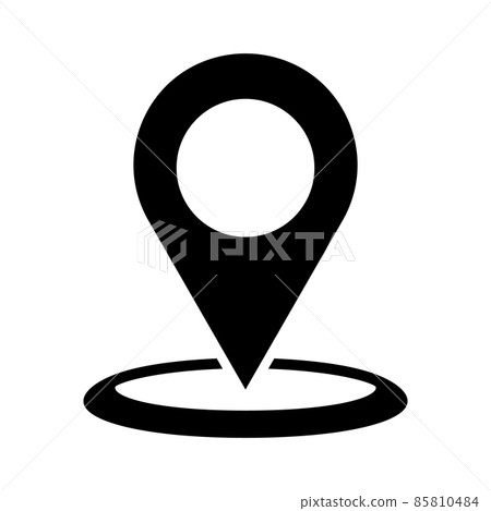 Map pin silhouette icon 85810484
