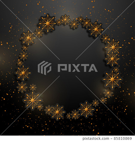 Black and luxury golden winter Christmas background 85810869