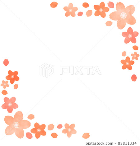 櫻花框架插圖素材入學典禮畢業典禮祝賀留言卡 85811334