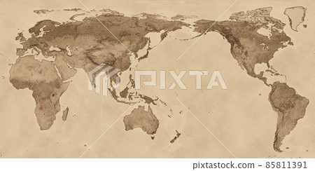 世界地圖復古棕褐色舊地圖 85811391