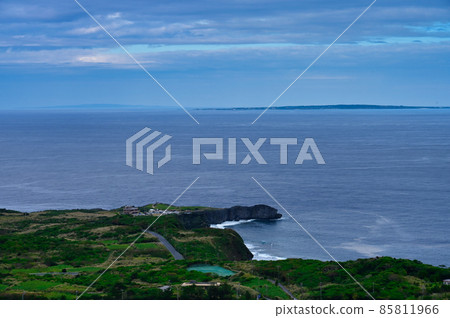 Okinawa, superb view from Cape Hedo, blue sea, blue sky 85811966