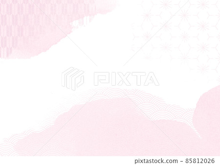 日本紙材料背景紋理日本圖案彈簧材料粉紅色 85812026